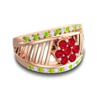 Statement Floral Pave Japa Ring