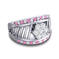 Statement Floral Pave Japa Ring