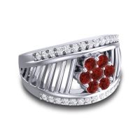 Statement Floral Pave Japa Ring