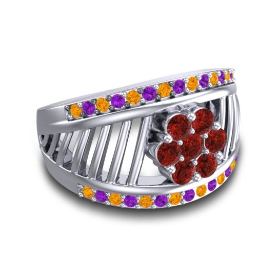 Statement Floral Pave Japa Ring