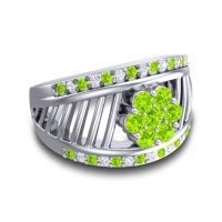 Statement Floral Pave Japa Ring