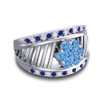 Statement Floral Pave Japa Ring