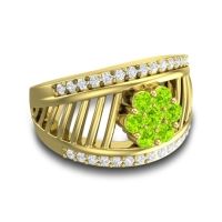Statement Floral Pave Japa Ring