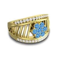 Statement Floral Pave Japa Ring