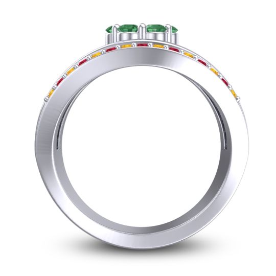Statement Floral Pave Japa Ring