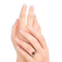 Statement Floral Pave Japa Ring