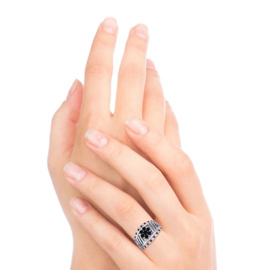 Statement Floral Pave Japa Ring