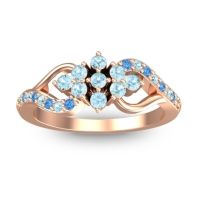 Aquamarine Fashion Ring In 18K Rose Gold With Swiss Blue Topaz – Torana Simple Ring