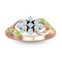 Aquamarine Fashion Ring In 18K Rose Gold With Peridot – Torana Simple Ring