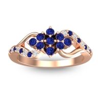 Blue Sapphire Fashion Ring In 18K Rose Gold With Diamond – Torana Simple Ring
