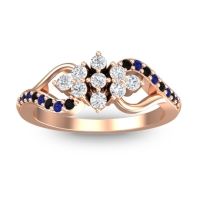Lab Diamond Fashion Ring In 18K Rose Gold With Blue Sapphire And Black Onyx – Torana Simple Ring