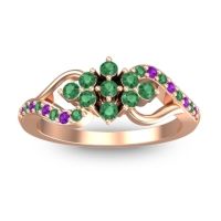 Emerald Fashion Ring In 18K Rose Gold With Amethyst – Torana Simple Ring