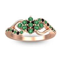 Emerald Fashion Ring In 18K Rose Gold With Black Onyx – Torana Simple Ring