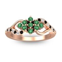 Emerald Fashion Ring In 14K Rose Gold With Diamond And Black Onyx – Torana Simple Ring