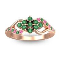Emerald Fashion Ring In 14K Rose Gold With Pink Tourmaline – Torana Simple Ring