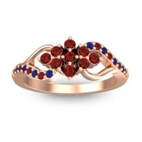Garnet Fashion Ring In 18K Rose Gold With Blue Sapphire – Torana Simple Ring