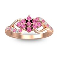 Pink Tourmaline Fashion Ring In 18K Rose Gold With Lab Diamond – Torana Simple Ring