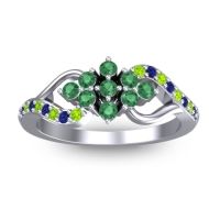 Emerald Fashion Ring In 14k White Gold With Blue Sapphire And Peridot – Torana Simple Ring