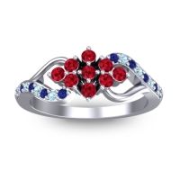 Ruby Fashion Ring In 14k White Gold With Aquamarine And Blue Sapphire – Torana Simple Ring