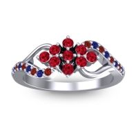 Ruby Fashion Ring In 18k White Gold With Blue Sapphire And Garnet – Torana Simple Ring