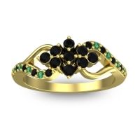 Black Onyx Fashion Ring In 18k Yellow Gold With Emerald – Torana Simple Ring