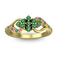 Emerald Fashion Ring In 14k Yellow Gold With Pink Tourmaline – Torana Simple Ring