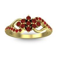 Garnet Fashion Ring In 18k Yellow Gold With Ruby – Torana Simple Ring