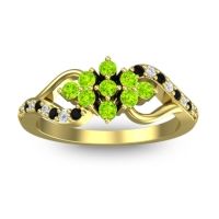 Peridot Fashion Ring In 18k Yellow Gold With Diamond And Black Onyx – Torana Simple Ring