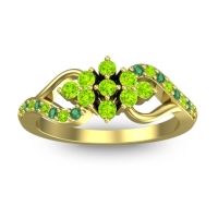 Peridot Fashion Ring In 18k Yellow Gold With Emerald – Torana Simple Ring