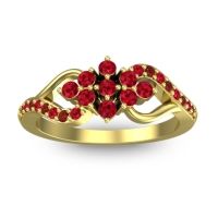 Ruby Fashion Ring In 14k Yellow Gold With Garnet – Torana Simple Ring