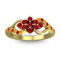 Ruby Fashion Ring In 14k Yellow Gold With Citrine – Torana Simple Ring