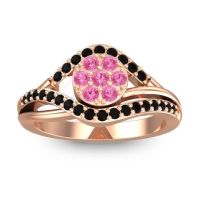 Pink Tourmaline Fashion Ring In 14K Rose Gold With Black Onyx – Vitati Statement Ring