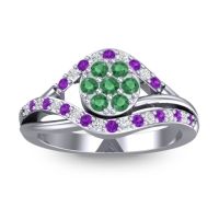 Statement Floral Pave Vitati Ring