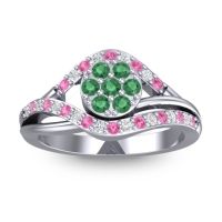 Statement Floral Pave Vitati Ring
