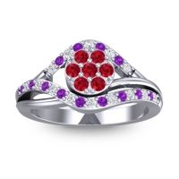 Statement Floral Pave Vitati Ring