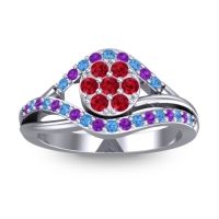 Statement Floral Pave Vitati Ring