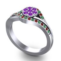 Statement Floral Pave Vitati Ring