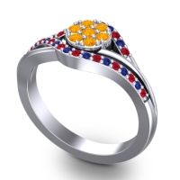 Statement Floral Pave Vitati Ring