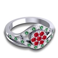 Statement Floral Pave Vitati Ring