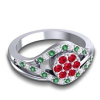 Statement Floral Pave Vitati Ring