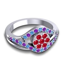 Statement Floral Pave Vitati Ring