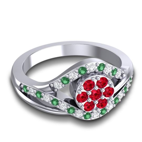 Statement Floral Pave Vitati Ring