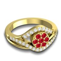 Statement Floral Pave Vitati Ring
