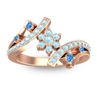 Aquamarine Fashion Ring In 14K Rose Gold With Swiss Blue Topaz – Pippala Simple Ring