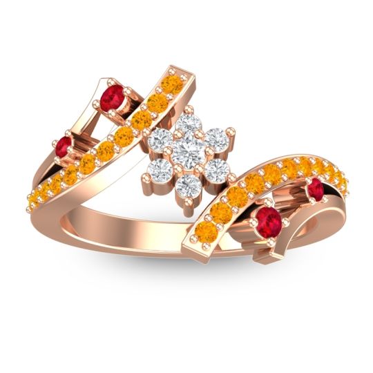 Simple Floral Pave Pippala Ring