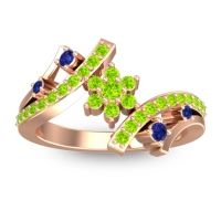 Peridot Fashion Ring In 14K Rose Gold With Blue Sapphire – Pippala Simple Ring
