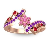 Simple Floral Pave Pippala Ring