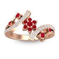 Simple Floral Pave Pippala Ring