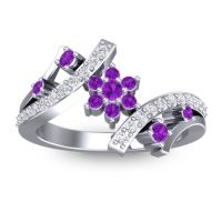 Simple Floral Pave Pippala Ring