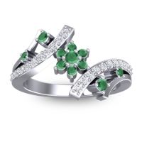 Simple Floral Pave Pippala Ring